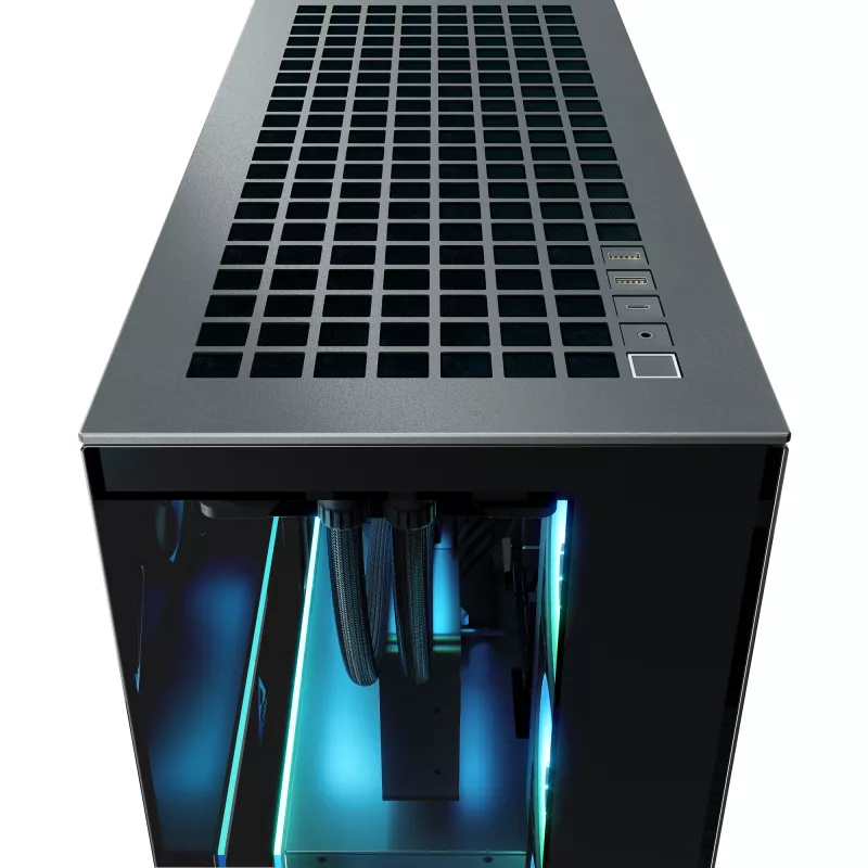ARCTIC Xtender VG (Mirror Black) Premium E-ATX PC korpus vertikaalse GPU paigaldusega