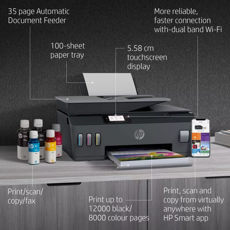 HP Smart Tank Plus 655 juhtmeta mitmeotstarbeline värviprinter, koopiamasin, skanner