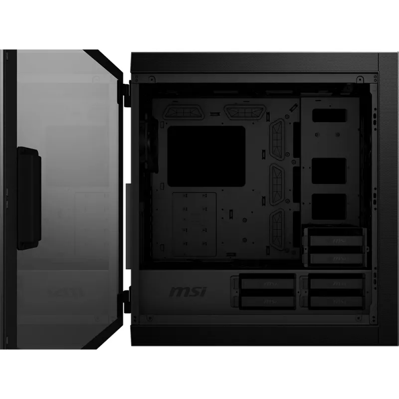 MSI MPG SEKIRA 500P Full Tower mänguarvuti korpus 'Must, 4x 120mm PWM ventilaatorid, USB Type-C, karastatud klaasist paneel, E-ATX, ATX, mATX, mini-ITX'