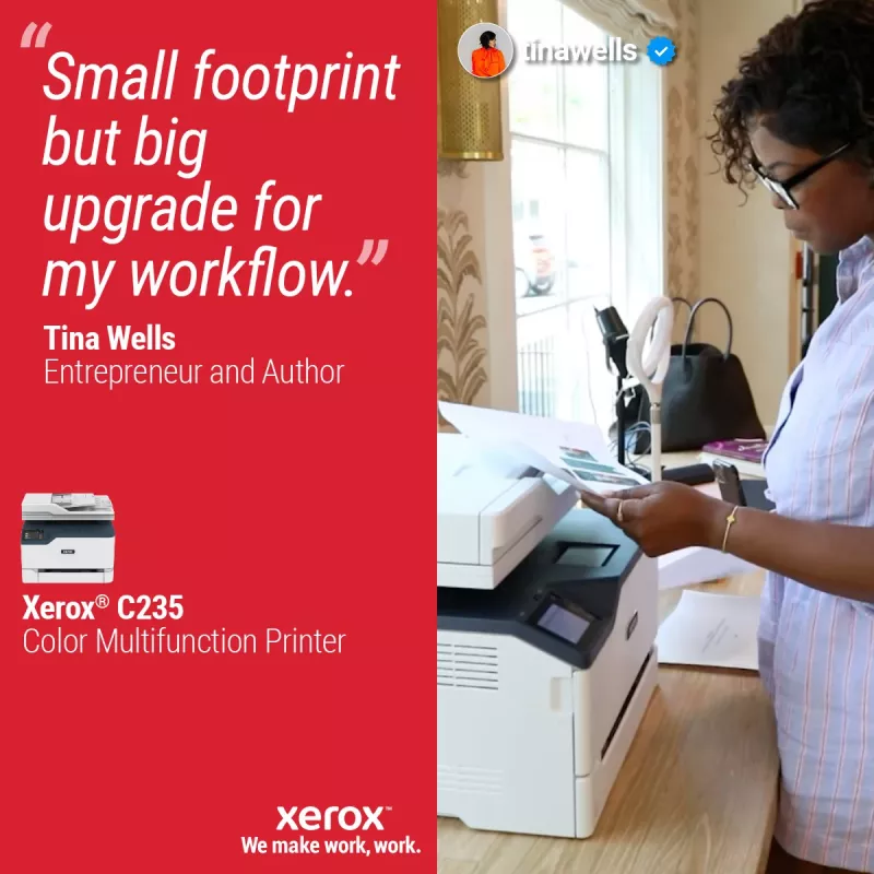 Xerox C235 A4 22ppm juhtmevaba koopia/prindi/skanni/faks PS3 PCL5e/6 ADF 2 salve kokku 251 lehte