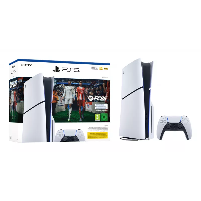 Sony PlayStation 5 + EA Sports FC 26 komplekt 1 TB Wi-Fi Must, Valge