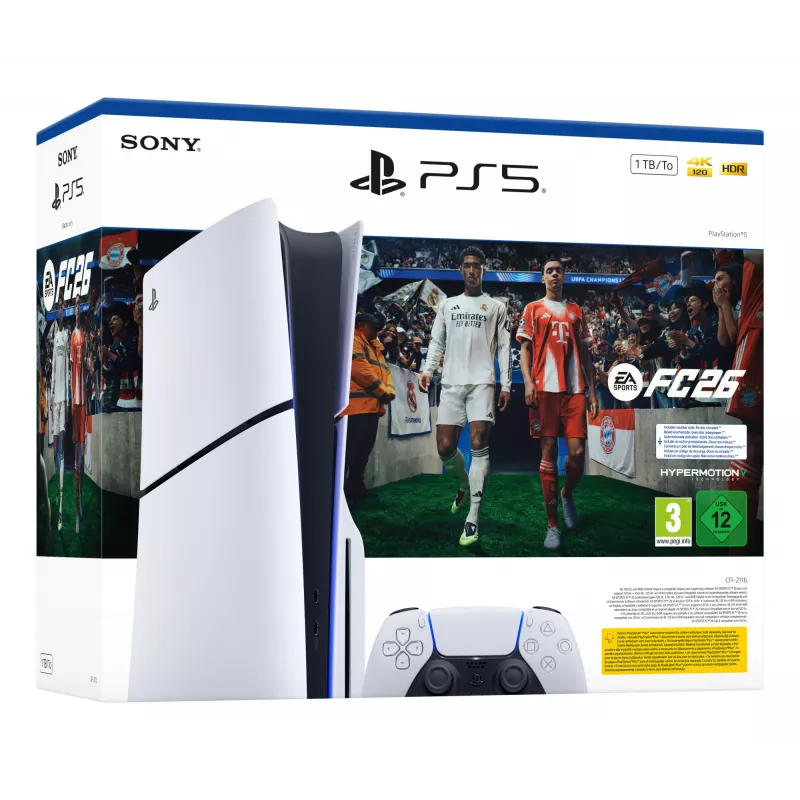 Sony PlayStation 5 + EA Sports FC 26 komplekt 1 TB Wi-Fi Must, Valge