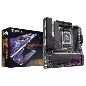 GIGABYTE B650M AORUS ELITE emaplaat - AMD Ryzen 9000 protsessoritele, 12+2+2 faasi VRM, kuni 8000MHz DDR5, 1xPCIe 5.0 + 1xPCIe 4.0 M.2, 2.5GbE LAN, USB 3.2 Gen 2x2