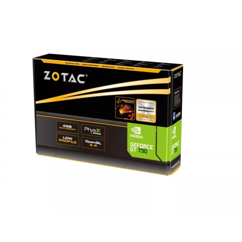 ZOTAC Graafikakaart Force 4GB GT730 PCI-E 2.0 x16 DVI/HDMI/VGA 902MHz 2560x1600