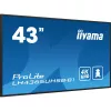 iiyama LH4365UHSB-B1 Signage-ekraan kioskikujundusega 108 cm (42,5 tolli) LED Wi-Fi 800 cd/m² 4K Ultra HD Must Sisseehitatud protsessor Android 11 24/7