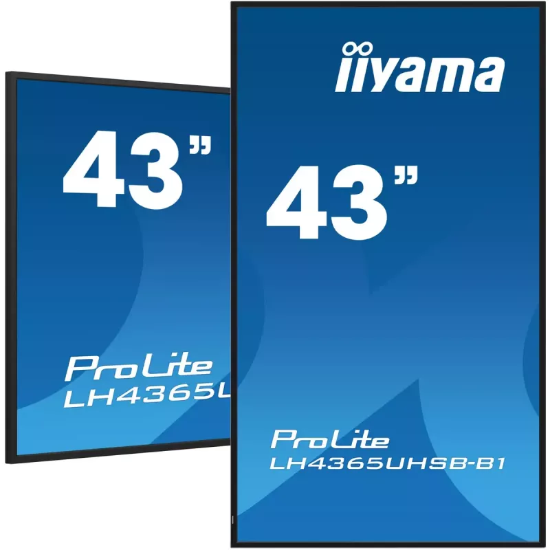 iiyama LH4365UHSB-B1 Signage-ekraan kioskikujundusega 108 cm (42,5 tolli) LED Wi-Fi 800 cd/m² 4K Ultra HD Must Sisseehitatud protsessor Android 11 24/7