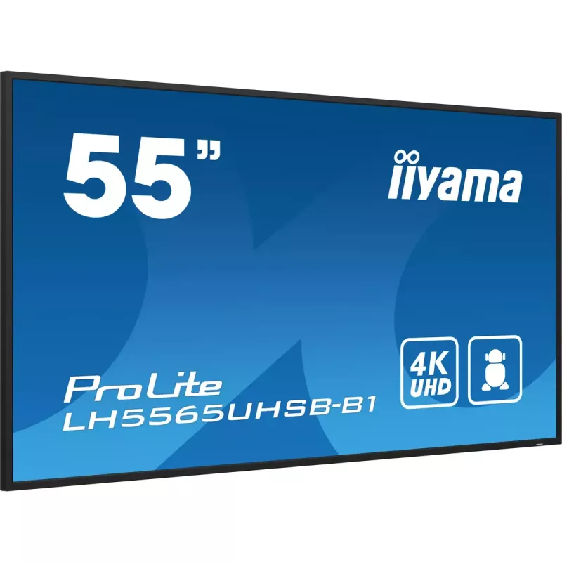 iiyama LH5565UHSB-B1 Signage-ekraan kioskikujundusega 138,7 cm (54,6 tolli) LED Wi-Fi 800 cd/m² 4K Ultra HD Must Sisseehitatud protsessor Android 11 24/7