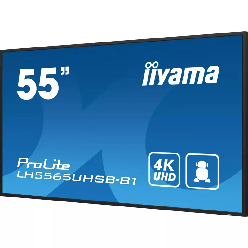 iiyama LH5565UHSB-B1 Signage-ekraan kioskikujundusega 138,7 cm (54,6 tolli) LED Wi-Fi 800 cd/m² 4K Ultra HD Must Sisseehitatud protsessor Android 11 24/7