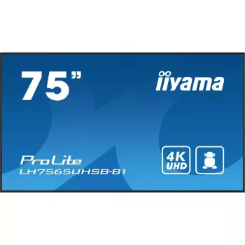 iiyama LH7565UHSB-B1 Signage-ekraan kioskikujundusega 189,2 cm (74,5 tolli) LED Wi-Fi 800 cd/m² 4K Ultra HD Must Sisseehitatud protsessor Android 11 24/7