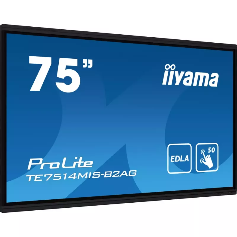 iiyama PROLITE TE7514MIS-B2AG Kiosk disain 190.5 cm (75 tolli) LCD Wi-Fi 435 cd/m² 4K Ultra HD Must Puuteekraan Sisseehitatud protsessor Android 24/7