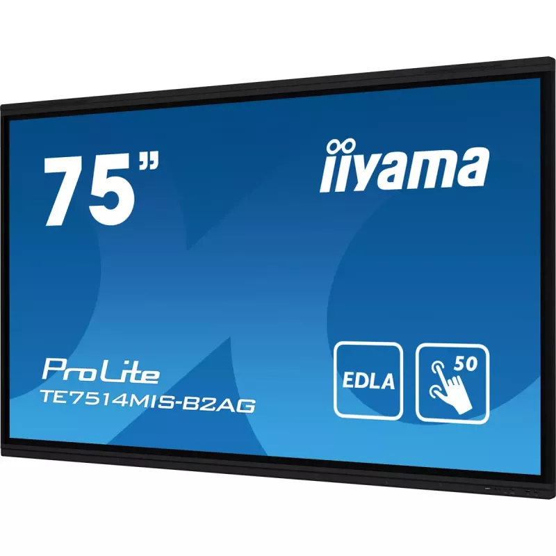 iiyama PROLITE TE7514MIS-B2AG Kiosk disain 190.5 cm (75 tolli) LCD Wi-Fi 435 cd/m² 4K Ultra HD Must Puuteekraan Sisseehitatud protsessor Android 24/7