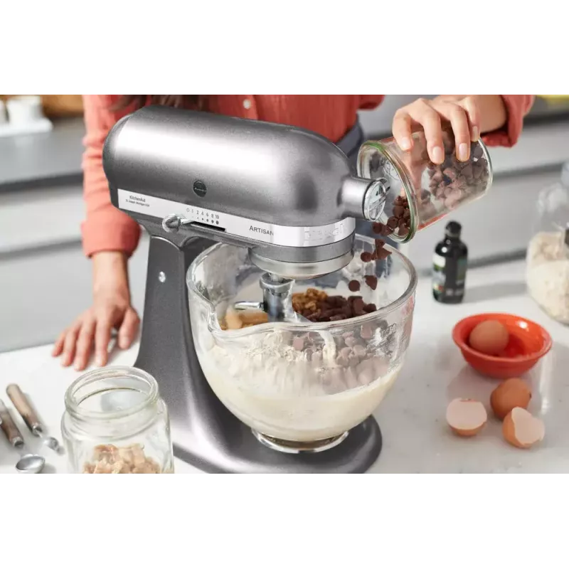 Stand mixer KITCHENAID ARTISAN 5KSM185PS — 300 W, 4,8 L roostevabast terasest kauss, 10 kiirust, hõbedane