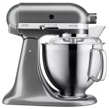 Stand mixer KITCHENAID ARTISAN 5KSM185PS — 300 W, 4,8 L roostevabast terasest kauss, 10 kiirust, hõbedane