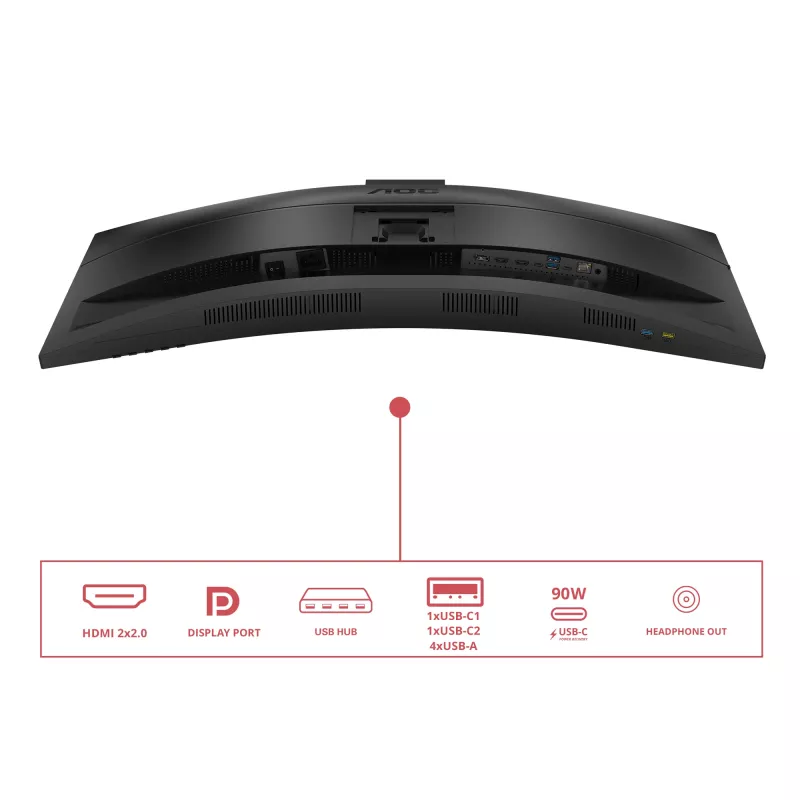 AOC E4 CU34E4CW arvutimonitor 86,4 cm (34 tolli) 3440 x 1440 pikslit UltraWide Quad HD LED must