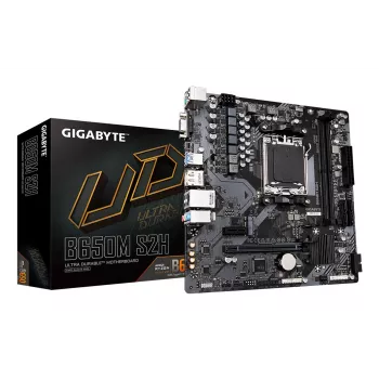 GIGABYTE B650M S2H emaplaat - AMD Ryzen 9000 seeria protsessorid, 5+2+2 faasi VRM, kuni 6400 MHz DDR5 (OC), 1x PCIe 4.0 M.2, GbE LAN, USB 3.2 Gen 1