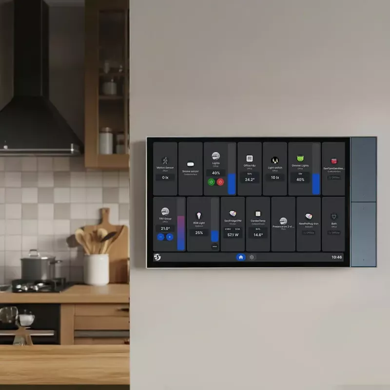 Seinale juhtpaneel Shelly Wall Display XL — 10,1-tolline mahtuvuslik puutetundlik ekraan, 1280×752, Android, 1,8 GHz protsessor, 2 GB RAM, 100–240 V