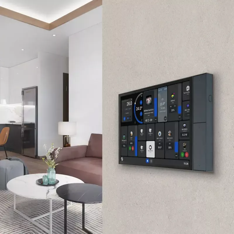 Seinale juhtpaneel Shelly Wall Display XL — 10,1-tolline mahtuvuslik puutetundlik ekraan, 1280×752, Android, 1,8 GHz protsessor, 2 GB RAM, 100–240 V