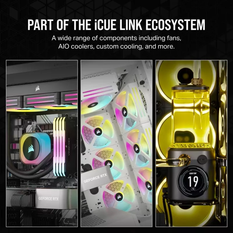 CORSAIR CPU Cooler - Icue Link H100I RGB Aio Liquid Cooler - Valge
