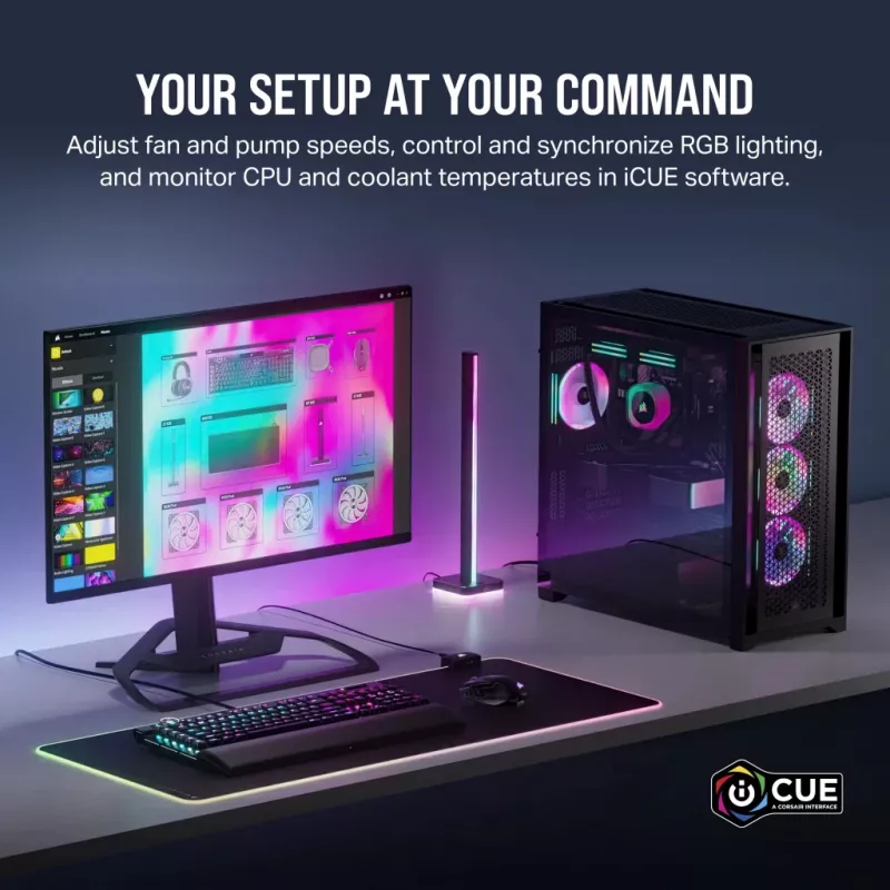 CORSAIR CPU Cooler - Icue Link H100I RGB Aio Liquid Cooler - Valge