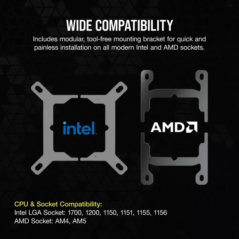 CORSAIR CPU Cooler - Icue Link H100I RGB Aio Liquid Cooler - Valge
