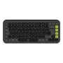 LOGITECH juhtmevaba klaviatuur - Pop Icon Keys - grafiit ja roheline Qwertz saksa