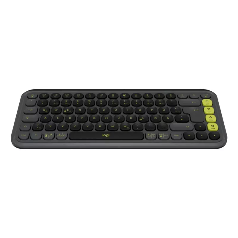 LOGITECH juhtmevaba klaviatuur - Pop Icon Keys - grafiit ja roheline Qwertz saksa