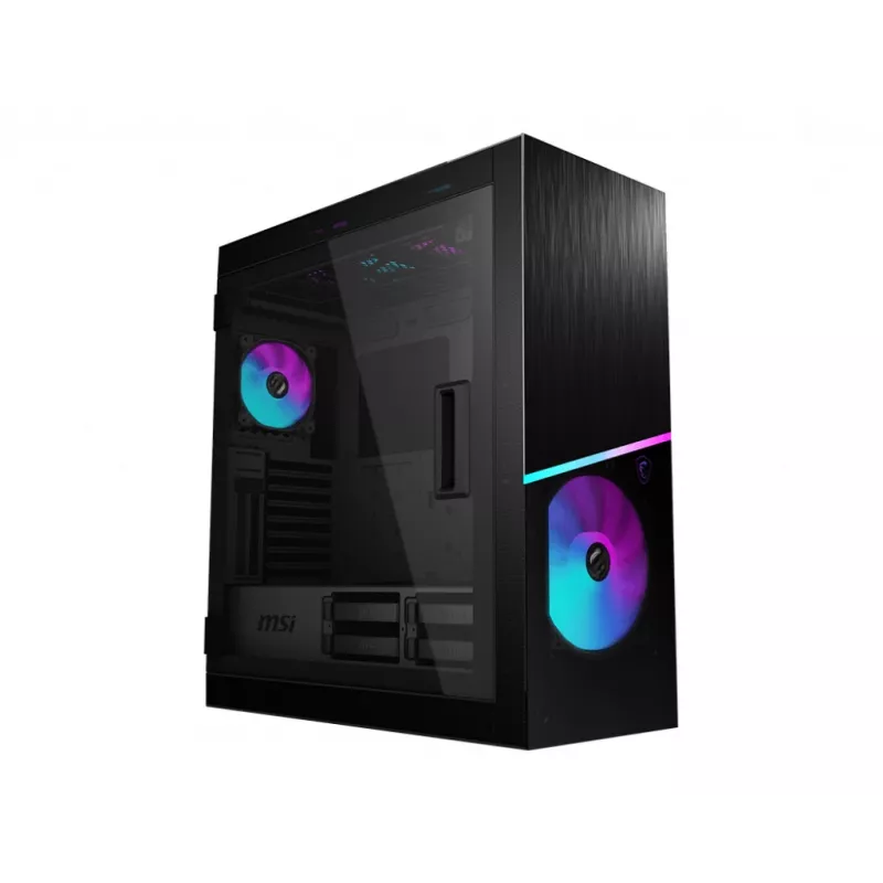 MSI MPG SEKIRA 500X Full Tower Gaming Computer Case 'Must, 3x 200mm ARGB + 1x 200mm + 1x120mm ARGB ventilaatorit, Mystic Light Sync, 8 kanaliga ARGB jaotur, USB Type-C, karastatud klaaspaneelid, E-ATX, ATX, mATX, mini-ITX'