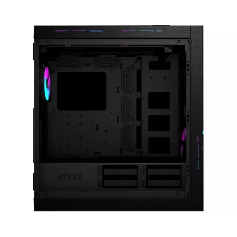MSI MPG SEKIRA 500X Full Tower Gaming Computer Case 'Must, 3x 200mm ARGB + 1x 200mm + 1x120mm ARGB ventilaatorit, Mystic Light Sync, 8 kanaliga ARGB jaotur, USB Type-C, karastatud klaaspaneelid, E-ATX, ATX, mATX, mini-ITX'