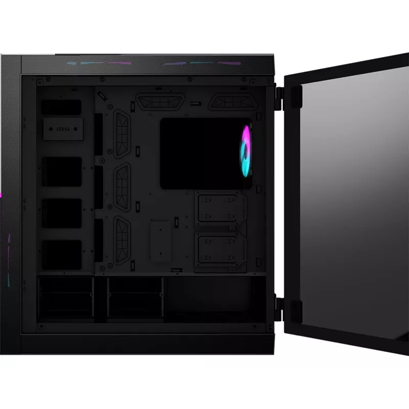 MSI MPG SEKIRA 500X Full Tower Gaming Computer Case 'Must, 3x 200mm ARGB + 1x 200mm + 1x120mm ARGB ventilaatorit, Mystic Light Sync, 8 kanaliga ARGB jaotur, USB Type-C, karastatud klaaspaneelid, E-ATX, ATX, mATX, mini-ITX'