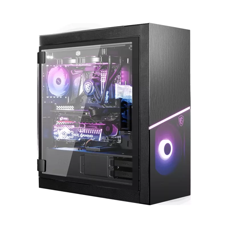 MSI MPG SEKIRA 500X Full Tower Gaming Computer Case 'Must, 3x 200mm ARGB + 1x 200mm + 1x120mm ARGB ventilaatorit, Mystic Light Sync, 8 kanaliga ARGB jaotur, USB Type-C, karastatud klaaspaneelid, E-ATX, ATX, mATX, mini-ITX'