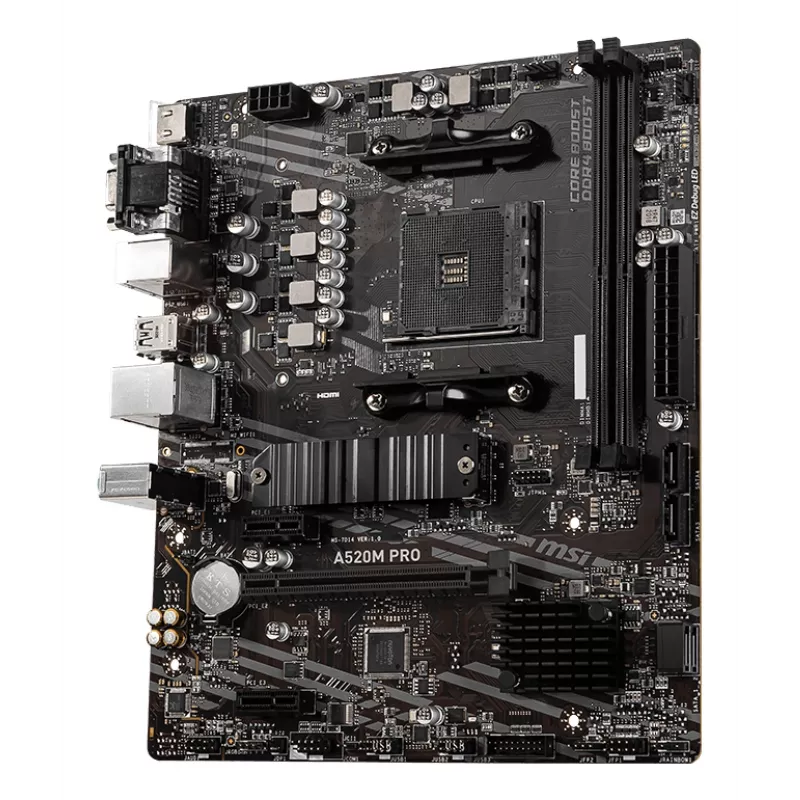 MSI A520M PRO emaplaat AMD A520 pesa AM4 micro ATX