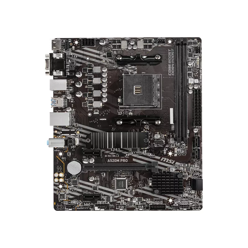 MSI A520M PRO emaplaat AMD A520 pesa AM4 micro ATX