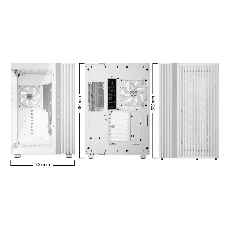 Arvutikorpus bequiet! LIGHT BASE 900 FX Full Tower White — Full Tower, XL-ATX, RGB ventilaatorid, 49,5 cm GPU, 190 mm CPU jahuti