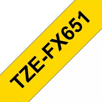 Brother TZE-FX651 sildipael Must kollasel TZ