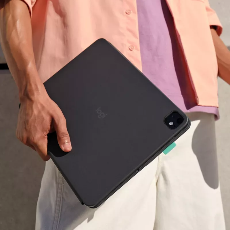 LOGITECH Flip Folio Graphite - iPad Pro 13-tolline (M4) iPad Air 13-tolline (M2 ja M3) - QWERTZ Saksa