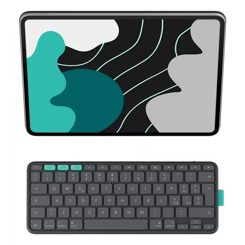 LOGITECH Flip Folio Graphite - iPad Pro 13-tolline (M4) iPad Air 13-tolline (M2 ja M3) - QWERTZ Saksa