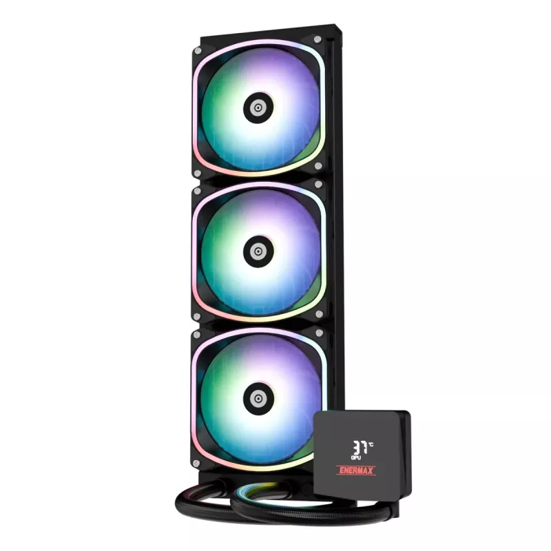 Kõik-ühes vedelikjahuti ENERMAX Aquafusion II 360 mm, 120 mm ventilaatorid, 380 W TDP, must