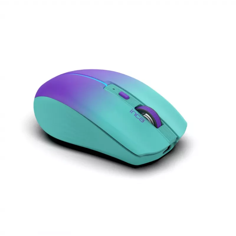 INCA Wireless hiir Iwm-511rm - Rf Wireless + Bluetooth + USB USB-C - 1600dpi - 6buttons - roheline Violet