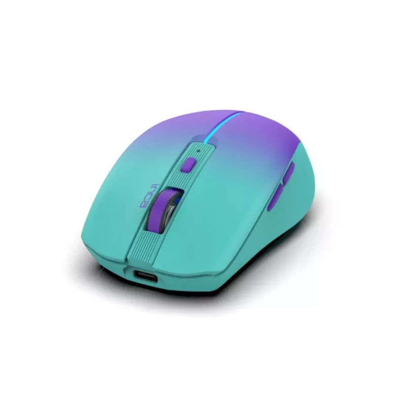 INCA Wireless hiir Iwm-511rm - Rf Wireless + Bluetooth + USB USB-C - 1600dpi - 6buttons - roheline Violet