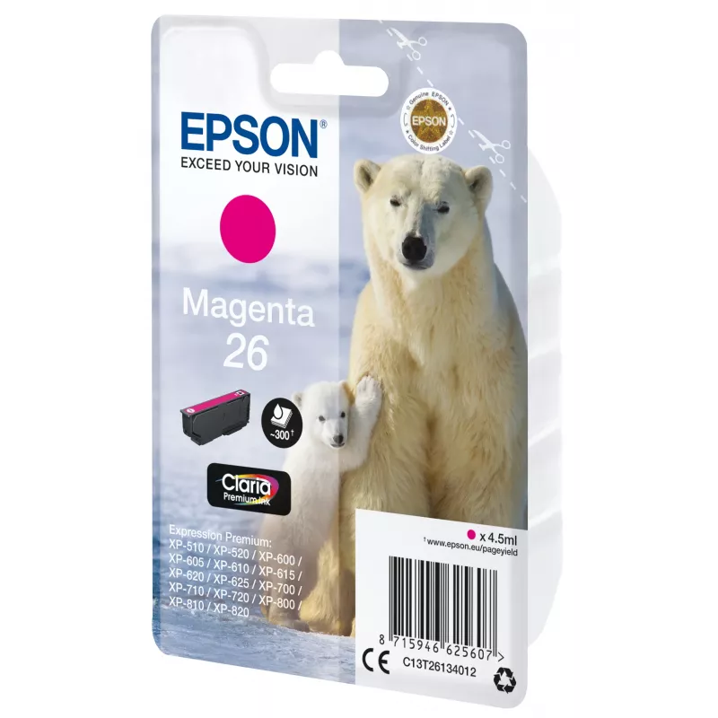 Epson Polar bear üksikpakend magenta 26 Claria Premium tint