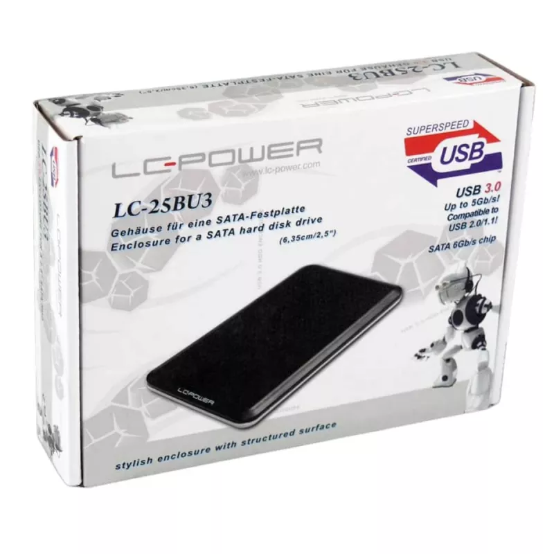 LC-POWER kõvakettakorpus Lc-25bu3 - USB 3.0 6,35cm/2.5in Must