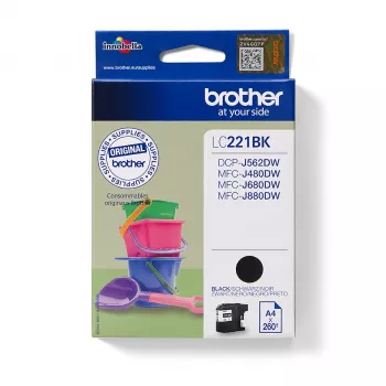 Brother LC221BK tindikassett 1 tk Originaal must