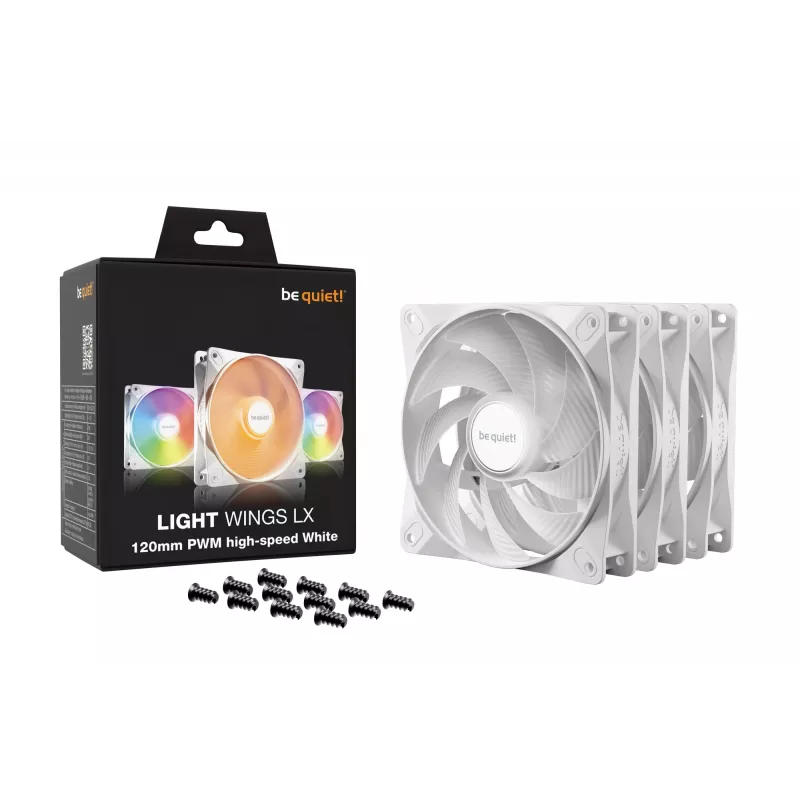 be quiet! LIGHT WINGS LX 120mm PWM High Speed 3-Pack Valge