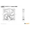 bequiet! LIGHT WINGS LX 140mm PWM 3-Pack White — 140×25 mm ventilaatorid, 1200 RPM, 95 m³/h, RGB LED-id