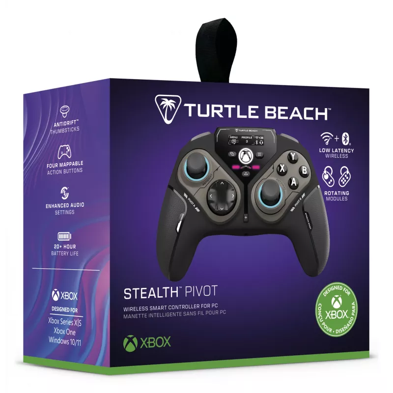 Turtle Beach Stealth Pivot juhtmeta nutikas mängukontroller pöörlevate moodulite, kuvariga, Hall-efektiga pulkade ja ümbermääratavate nuppudega Windows PC-le, Xbox Series X/S-le ja Xbox One'ile