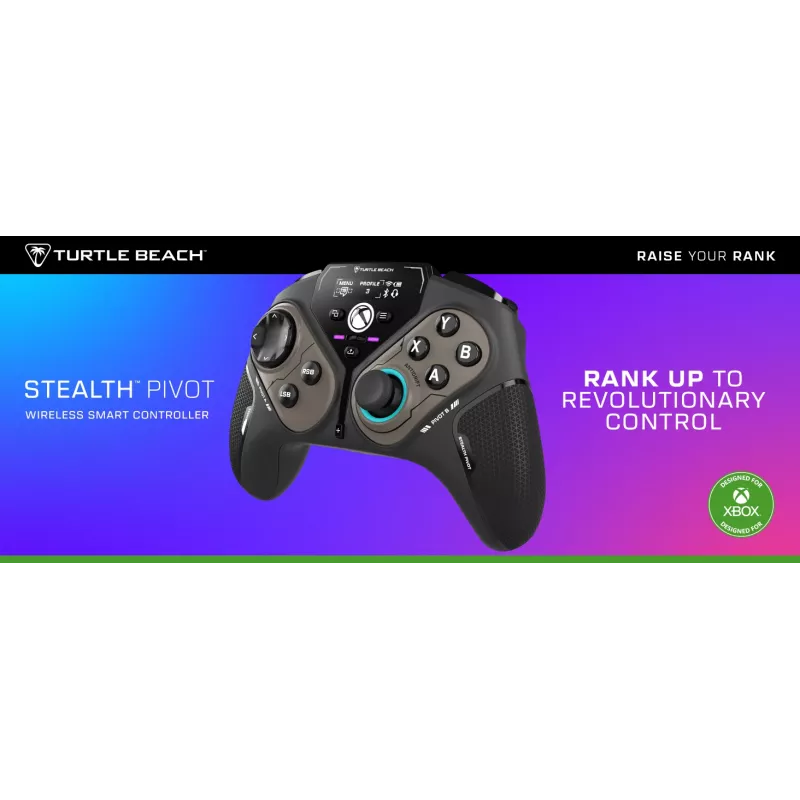 Turtle Beach Stealth Pivot juhtmeta nutikas mängukontroller pöörlevate moodulite, kuvariga, Hall-efektiga pulkade ja ümbermääratavate nuppudega Windows PC-le, Xbox Series X/S-le ja Xbox One'ile