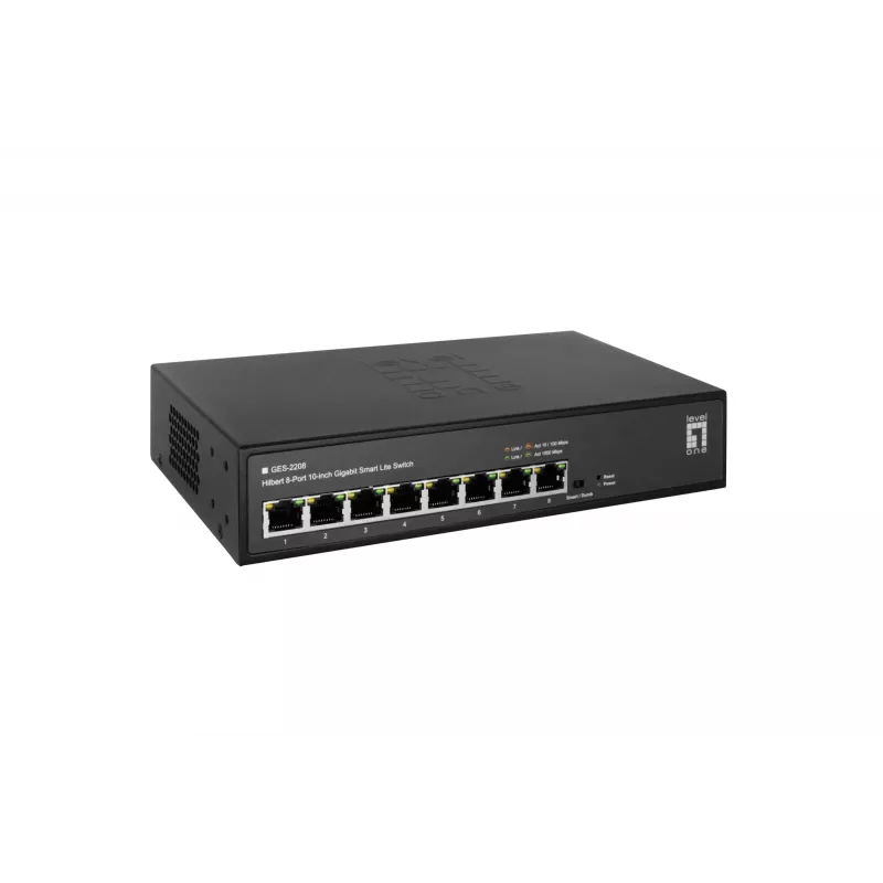 LevelOne Hilbert 10” 8-pordiline Gigabit Smart Lite lüliti, 8 x Gigabit RJ45 (10/100/1000)