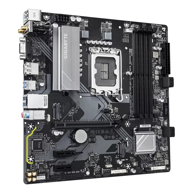 GIGABYTE B760M D3HP WIFI6 emaplaat – toetab Inteli 14. põlvkonna protsessoreid, 4+1+1 faasi digitaalne VRM, kuni 5600 MHz DDR5, 2xPCIe 4.0 M.2, Wi-Fi 6, GbE LAN, USB 3.2 Gen1