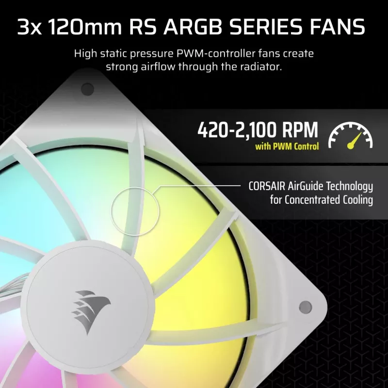 CORSAIR Nautilus 240 Rs ArGB Vedelikprotsessori Kõik-ühes Vedelikjahuti Must