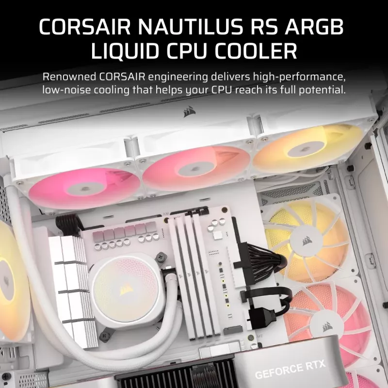 CORSAIR Nautilus 240 Rs ArGB Vedelikprotsessori Kõik-ühes Vedelikjahuti Must